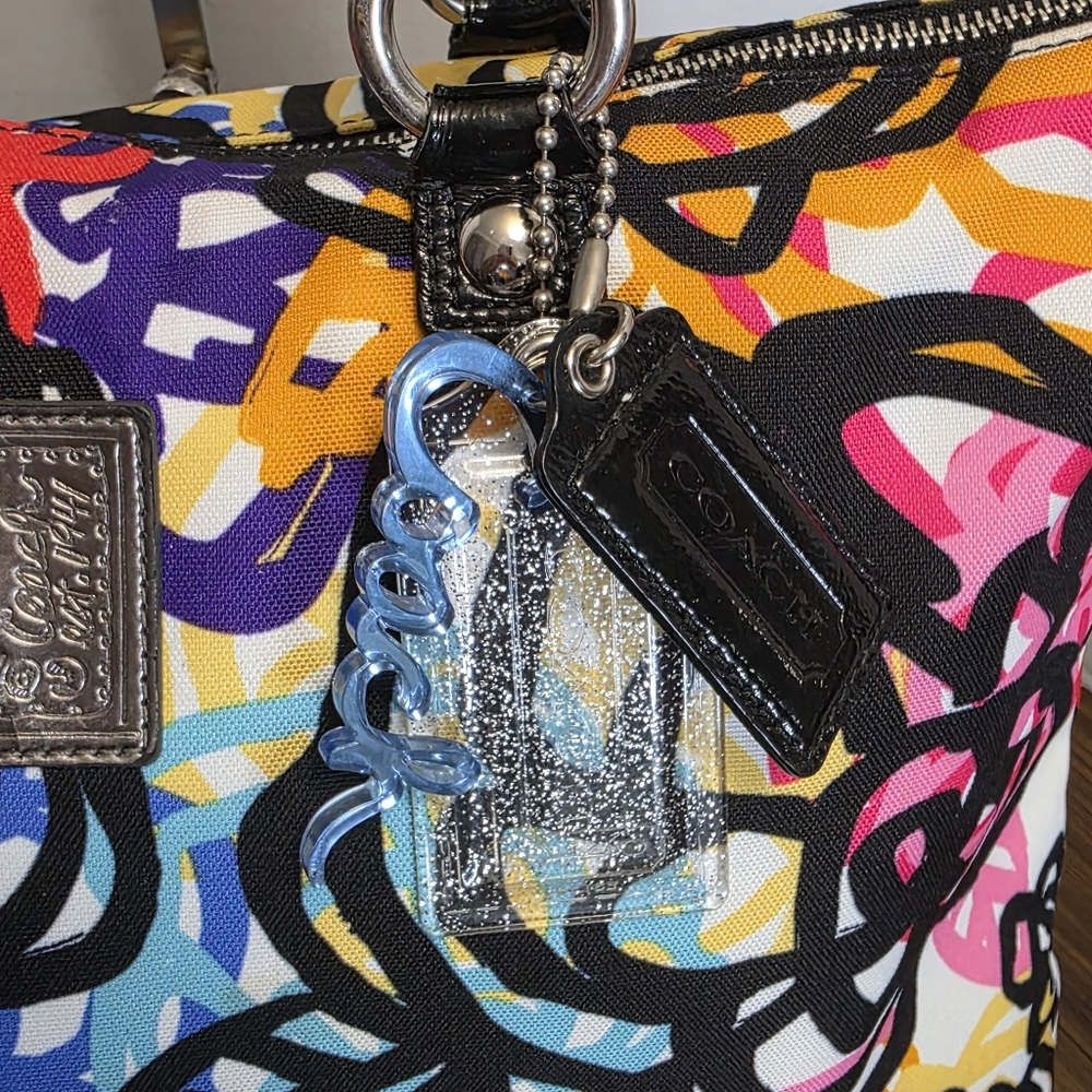 COACH Poppy Blossom Glam Mulit Color Tote Bag - Picture 5 of 14